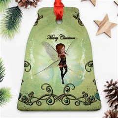 Cute Elf Playing For Christmas Ornament (bell) 