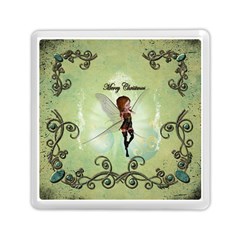 Cute Elf Playing For Christmas Memory Card Reader (square) 