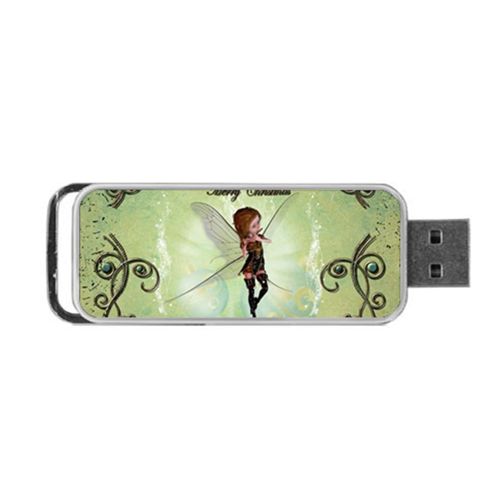 Cute Elf Playing For Christmas Portable USB Flash (One Side)