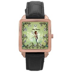 Cute Elf Playing For Christmas Rose Gold Watches