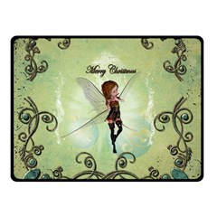 Cute Elf Playing For Christmas Double Sided Fleece Blanket (small)  by FantasyWorld7