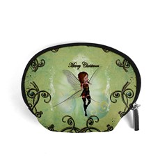 Cute Elf Playing For Christmas Accessory Pouches (small)  by FantasyWorld7