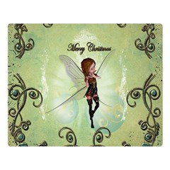 Cute Elf Playing For Christmas Double Sided Flano Blanket (large) 