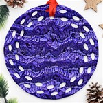 Alien Skin Blue Round Filigree Ornament (2Side) Front