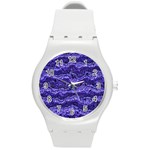 Alien Skin Blue Round Plastic Sport Watch (M) Front