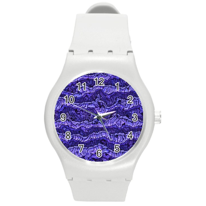 Alien Skin Blue Round Plastic Sport Watch (M)