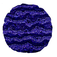 Alien Skin Blue Large 18  Premium Flano Round Cushions