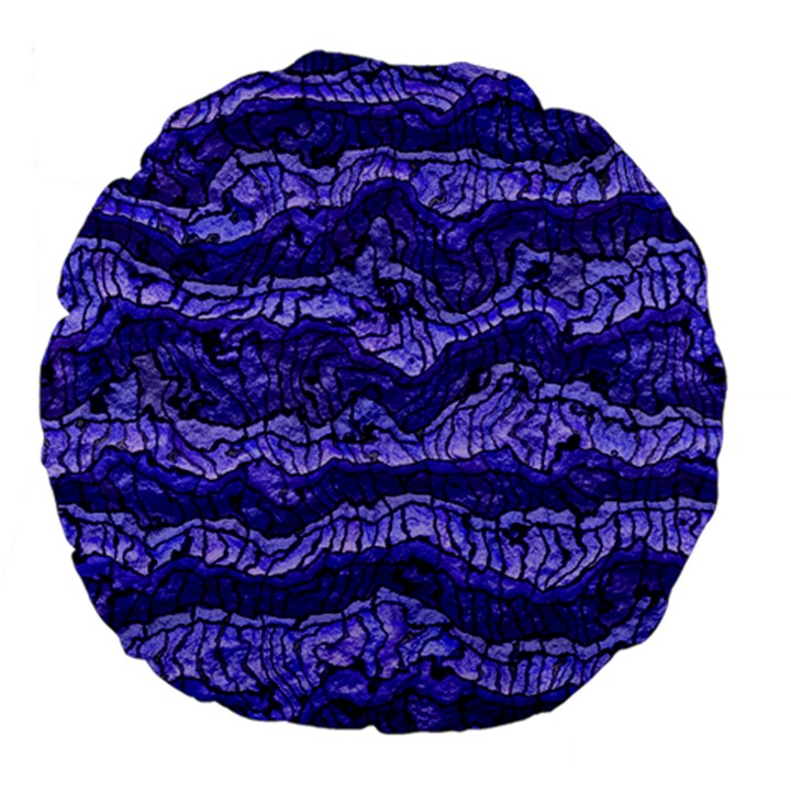 Alien Skin Blue Large 18  Premium Flano Round Cushions