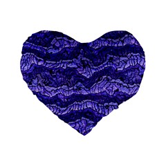 Alien Skin Blue Standard 16  Premium Flano Heart Shape Cushions