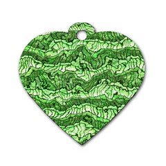 Alien Skin Green Dog Tag Heart (two Sides) by ImpressiveMoments