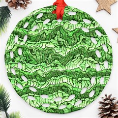 Alien Skin Green Round Filigree Ornament (2side)