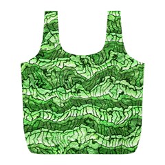 Alien Skin Green Full Print Recycle Bags (l)  by ImpressiveMoments