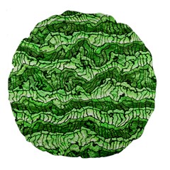 Alien Skin Green Large 18  Premium Flano Round Cushions by ImpressiveMoments