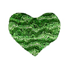 Alien Skin Green Standard 16  Premium Flano Heart Shape Cushions