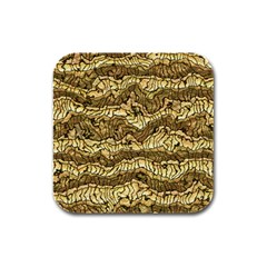 Alien Skin Hot Golden Rubber Square Coaster (4 Pack)  by ImpressiveMoments