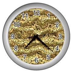 Alien Skin Hot Golden Wall Clocks (silver)  by ImpressiveMoments