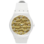 Alien Skin Hot Golden Round Plastic Sport Watch (M) Front