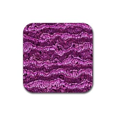 Alien Skin Hot Pink Rubber Coaster (square)  by ImpressiveMoments