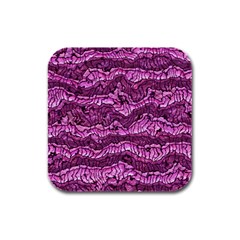 Alien Skin Hot Pink Rubber Square Coaster (4 Pack)  by ImpressiveMoments