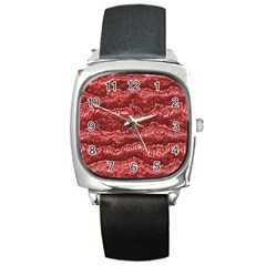 Alien Skin Red Square Metal Watches by ImpressiveMoments