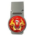 Funny, Cute Christmas Owl  With Christmas Hat Money Clips (Round) 