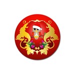 Funny, Cute Christmas Owl  With Christmas Hat Magnet 3  (Round)