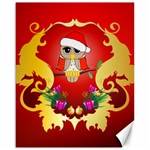 Funny, Cute Christmas Owl  With Christmas Hat Canvas 16  x 20   15.75 x19.29  Canvas - 1