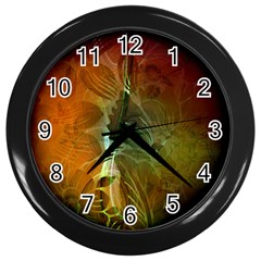 Beautiful Abstract Floral Design Wall Clocks (black)