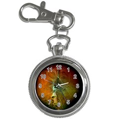 Beautiful Abstract Floral Design Key Chain Watches by FantasyWorld7