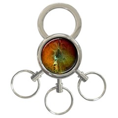 Beautiful Abstract Floral Design 3-ring Key Chains