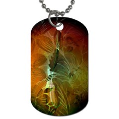 Beautiful Abstract Floral Design Dog Tag (two Sides)