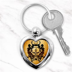 Clef With Awesome Figurative And Floral Elements Key Chains (heart) 