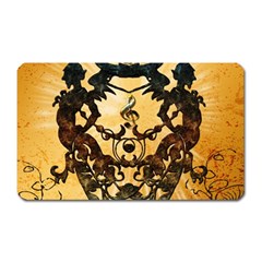 Clef With Awesome Figurative And Floral Elements Magnet (rectangular)