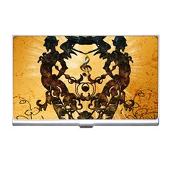 Clef With Awesome Figurative And Floral Elements Business Card Holders by FantasyWorld7