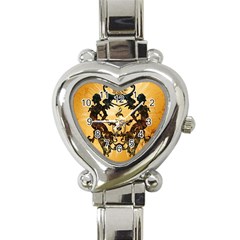 Clef With Awesome Figurative And Floral Elements Heart Italian Charm Watch