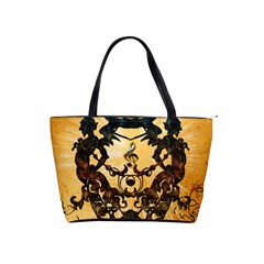 Clef With Awesome Figurative And Floral Elements Shoulder Handbags by FantasyWorld7