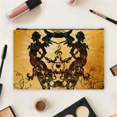 Clef With Awesome Figurative And Floral Elements Cosmetic Bag (large)  by FantasyWorld7