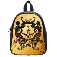 Clef With Awesome Figurative And Floral Elements School Bags (small) 