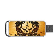 Clef With Awesome Figurative And Floral Elements Portable Usb Flash (one Side)