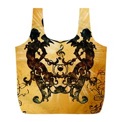 Clef With Awesome Figurative And Floral Elements Full Print Recycle Bags (l) 