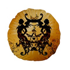 Clef With Awesome Figurative And Floral Elements Standard 15  Premium Flano Round Cushions