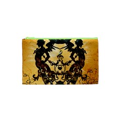 Clef With Awesome Figurative And Floral Elements Cosmetic Bag (xs)