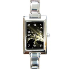 Awesome Glowing Lines With Beautiful Butterflies On Black Background Rectangle Italian Charm Watches