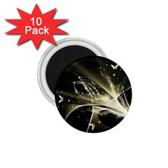 Awesome Glowing Lines With Beautiful Butterflies On Black Background 1 75  Magnets (10 Pack) 