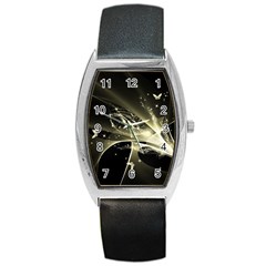 Awesome Glowing Lines With Beautiful Butterflies On Black Background Barrel Metal Watches