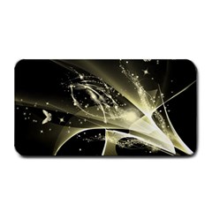 Awesome Glowing Lines With Beautiful Butterflies On Black Background Medium Bar Mats