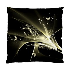 Awesome Glowing Lines With Beautiful Butterflies On Black Background Standard Cushion Case (one Side) 