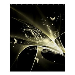 Awesome Glowing Lines With Beautiful Butterflies On Black Background Shower Curtain 60  X 72  (medium) 