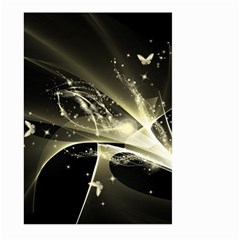 Awesome Glowing Lines With Beautiful Butterflies On Black Background Large Garden Flag (two Sides)