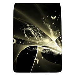 Awesome Glowing Lines With Beautiful Butterflies On Black Background Flap Covers (l) 